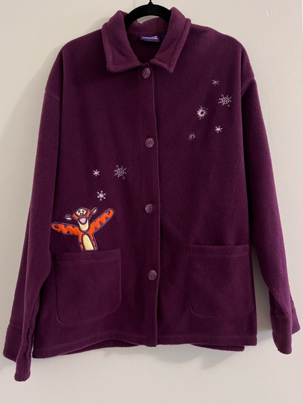 Disney Winnie the Pooh Women’s Purple Fleece Jacket with Tigger Detailing